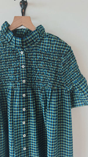 Nora top, <i>green dobby</i>