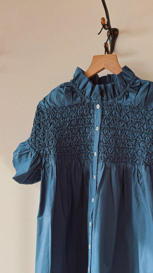 Nora top, <i>indigo poplin</i>